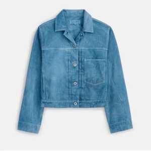 Alex Mill Indigo Dyed Trucker Jacket in Recycled Denim Washed Indigo